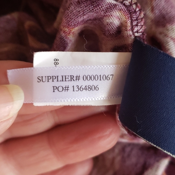 🏡DV Chaps Denim Jacobean Cotton Peasant Blouse - Picture 7 of 7